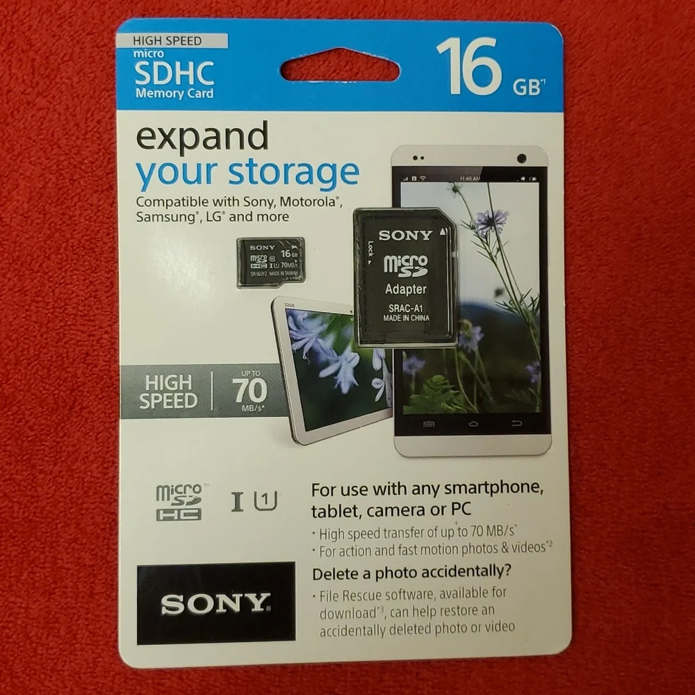 16 GB SONY SDHC Micro Memory card